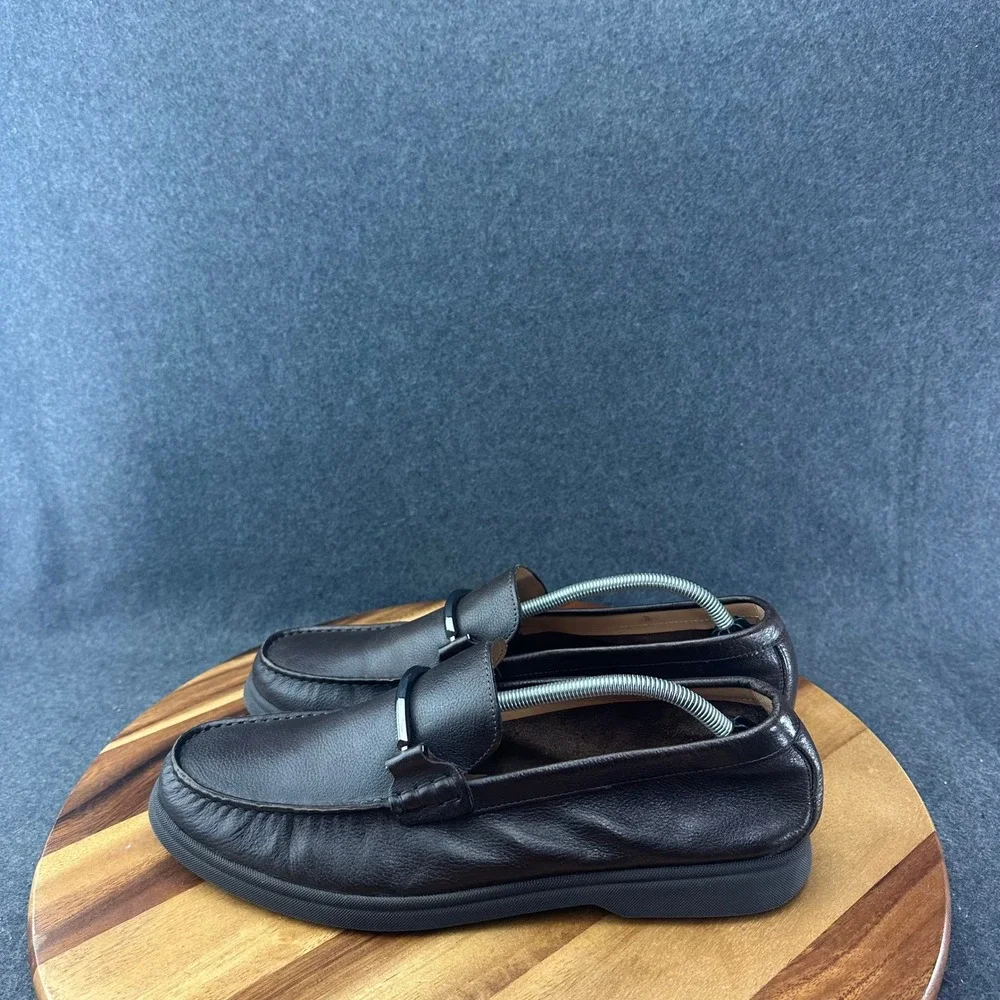 Hugo Boss Brown Leather Sienne Bit Dress Mens Loafers Buckle Formal Casual Sz 13